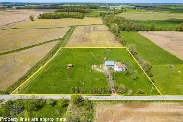 view of rural area featuring property boundaries highlighted and agricultural land