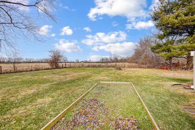 view of yard with a rural view