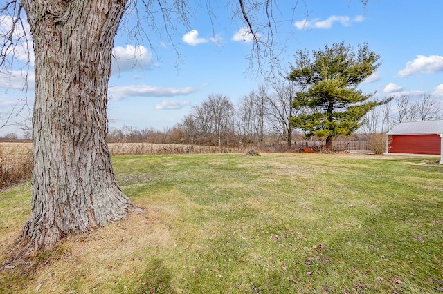 view of yard with a rural view