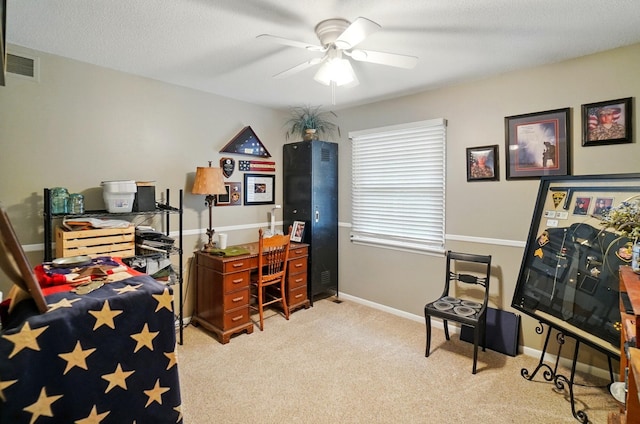 2357 London Dr, Lima, OH 45805 - carpeted office space featuring a ceiling fan and baseboards
