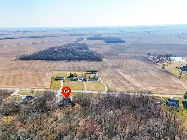 drone / aerial view with a rural view