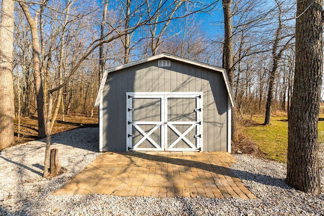 view of shed