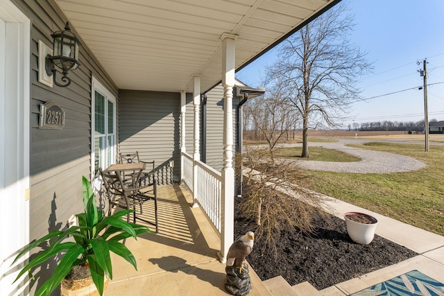 view of patio / terrace featuring covered porch