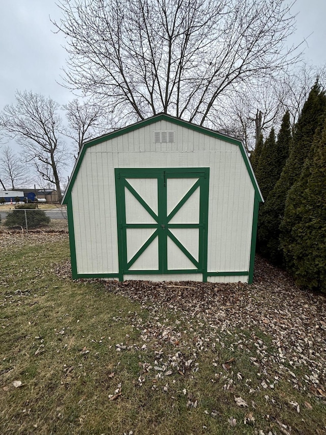 view of shed