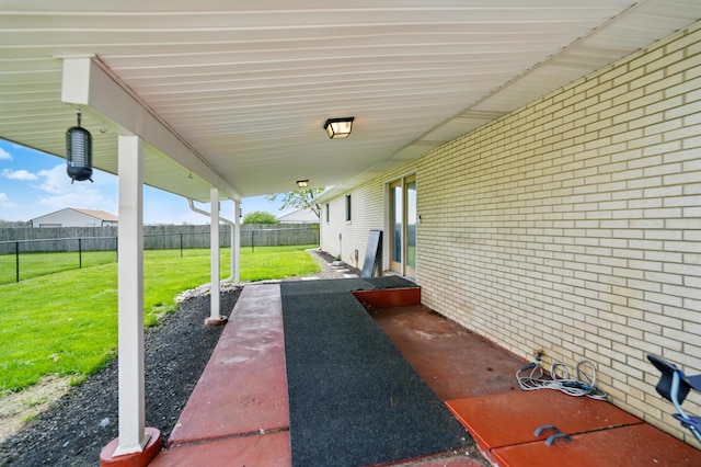 view of patio featuring a fenced backyard