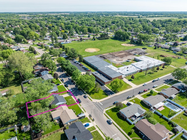 730 Maplecrest Dr, Troy, OH 45373 - aerial perspective of suburban area with property parcel outlined