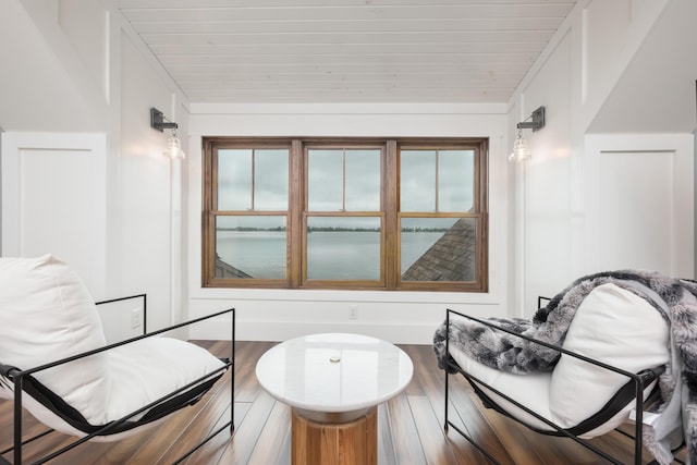 7933 Hickory Ave, Russells Point, OH 43348 - interior space featuring wood finished floors and wooden ceiling