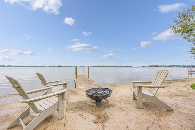 7933 Hickory Ave, Russells Point, OH 43348 - dock area with an outdoor fire pit and a water view