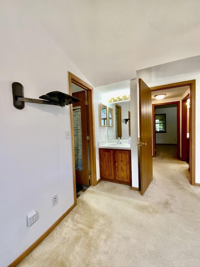 224 Oakcrest Ct, Russells Point, OH 43348 - bathroom with vanity, baseboards, and carpet