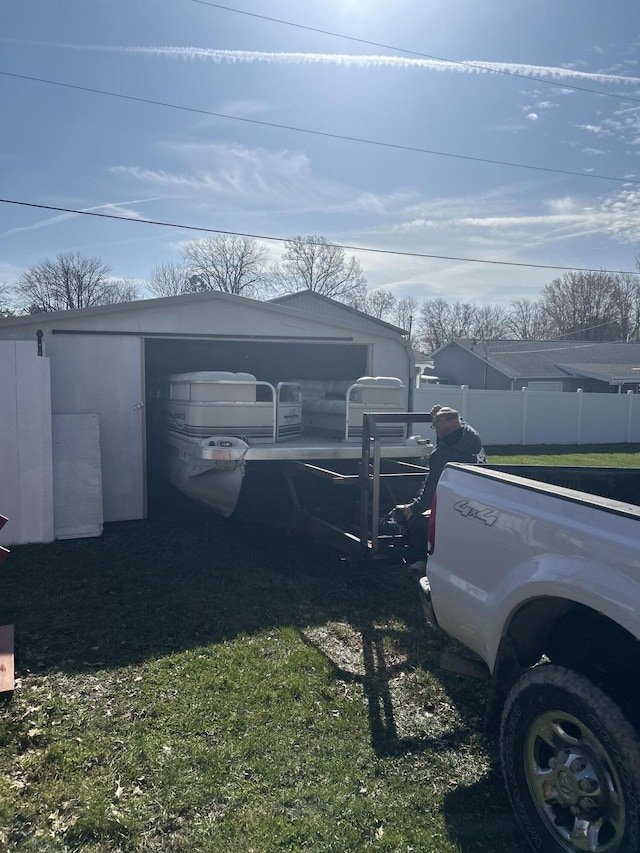 11188 Chickasaw Path, Lakeview, OH 43331 - view of yard with fence and an outdoor structure