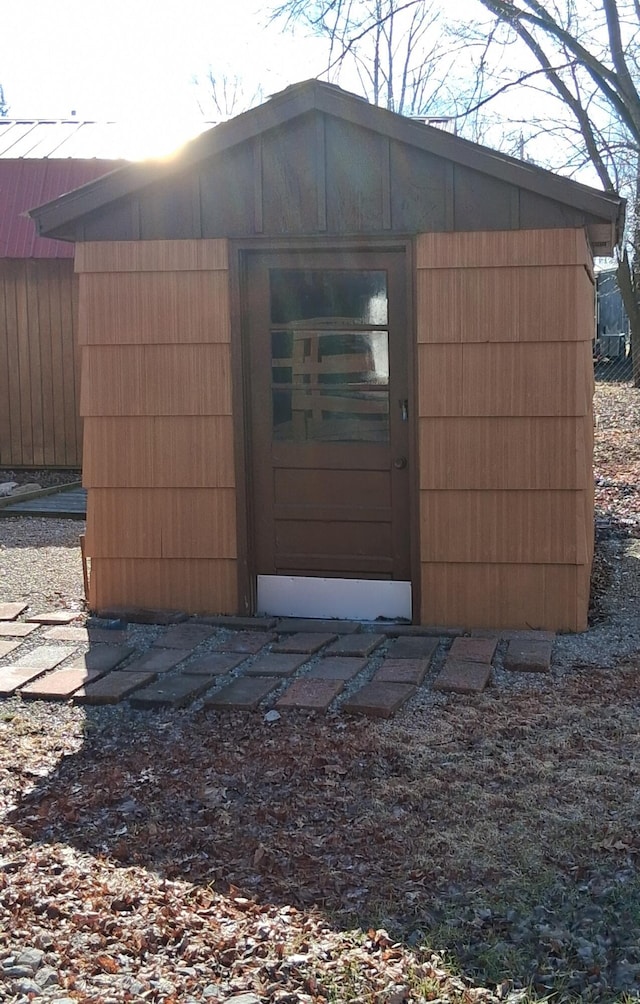 view of shed