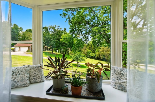 115 Deer Run Rd, Urbana, OH 43078 - sunroom featuring view of wooded area