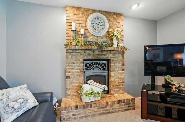 115 Deer Run Rd, Urbana, OH 43078 - living room with carpet floors and a fireplace