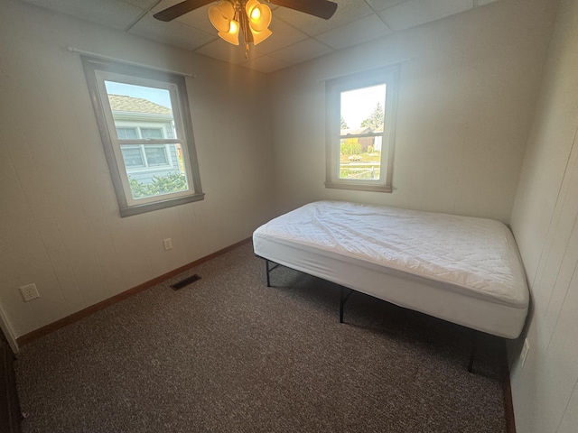 5319 Karafit Rd, Celina, OH 45822 - carpeted bedroom featuring a paneled ceiling and a ceiling fan
