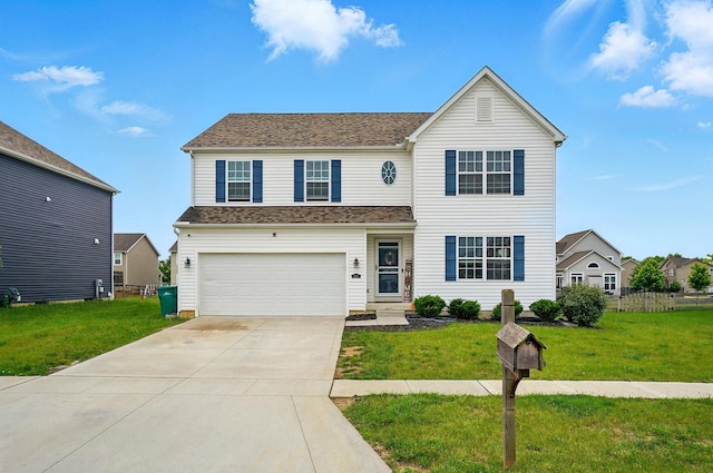 1087 Ayrshire Dr, Columbus, OH 43207 - traditional home with an attached garage, a front yard, concrete driveway, and a shingled roof