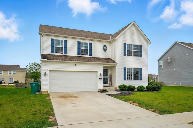 1087 Ayrshire Dr, Columbus, OH 43207 - traditional-style home featuring a front yard, concrete driveway, and an attached garage
