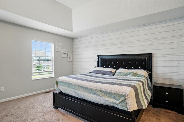 1087 Ayrshire Dr, Columbus, OH 43207 - bedroom featuring carpet floors, wood walls, and baseboards