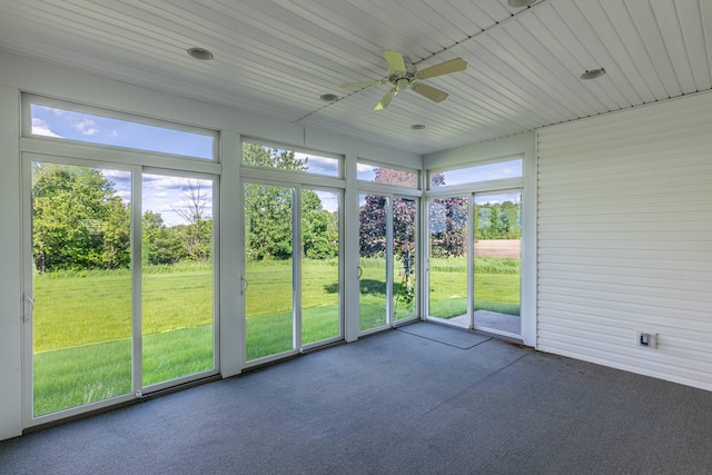 11370 Crottinger Rd, Plain City, OH 43064 - unfurnished sunroom with ceiling fan