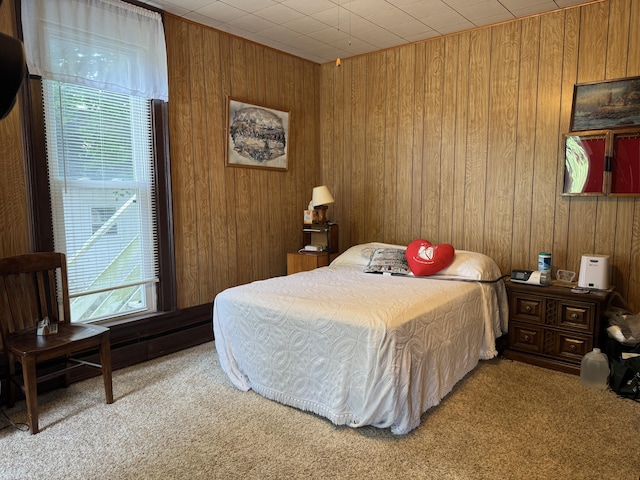 210 E Second St, Rockford, OH 45882 - bedroom featuring carpet flooring and wooden walls