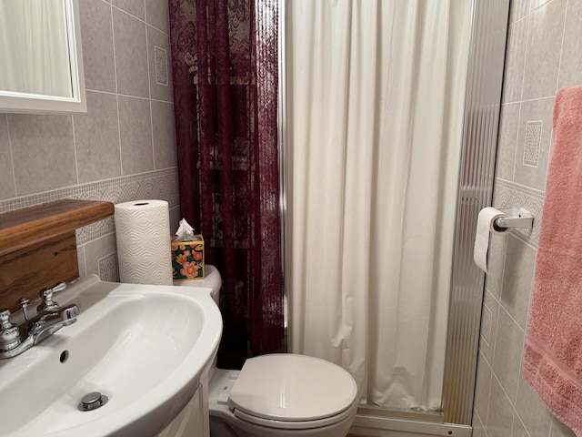 210 E Second St, Rockford, OH 45882 - full bath with a shower stall and tile walls