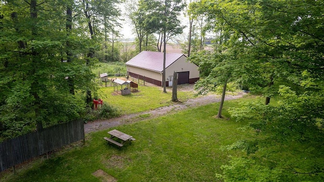 18866 Weimert School Rd, Wapakoneta, OH 45895 - view of yard with an outbuilding, a detached garage, and driveway