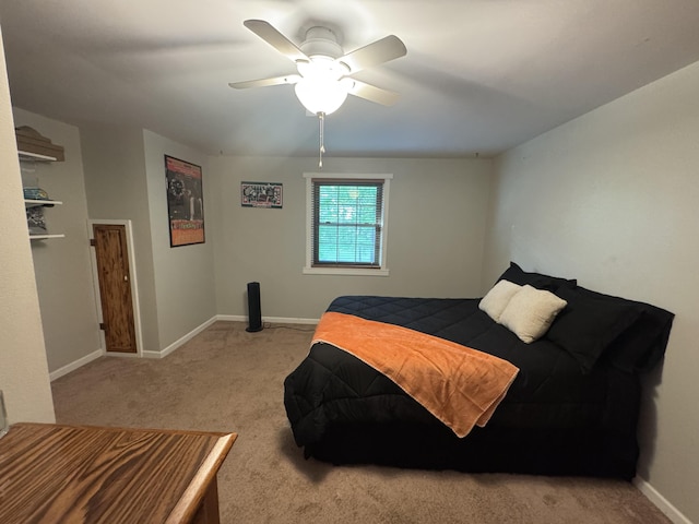 18866 Weimert School Rd, Wapakoneta, OH 45895 - bedroom with carpet, a ceiling fan, and baseboards