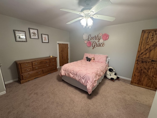 18866 Weimert School Rd, Wapakoneta, OH 45895 - carpeted bedroom featuring baseboards and ceiling fan
