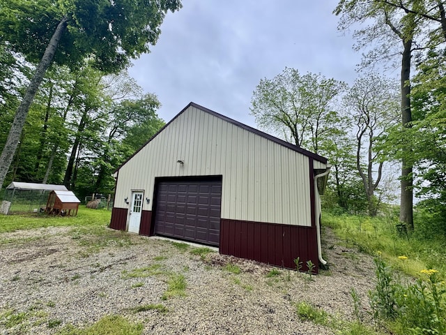 18866 Weimert School Rd, Wapakoneta, OH 45895 - detached garage with gravel driveway