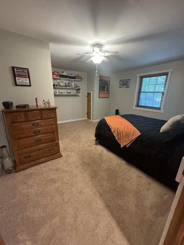 18866 Weimert School Rd, Wapakoneta, OH 45895 - carpeted bedroom with ceiling fan and baseboards