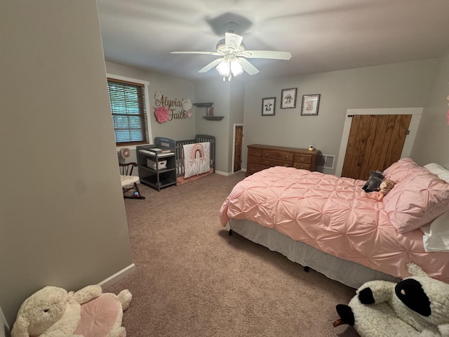 18866 Weimert School Rd, Wapakoneta, OH 45895 - bedroom featuring carpet flooring, a ceiling fan, and baseboards