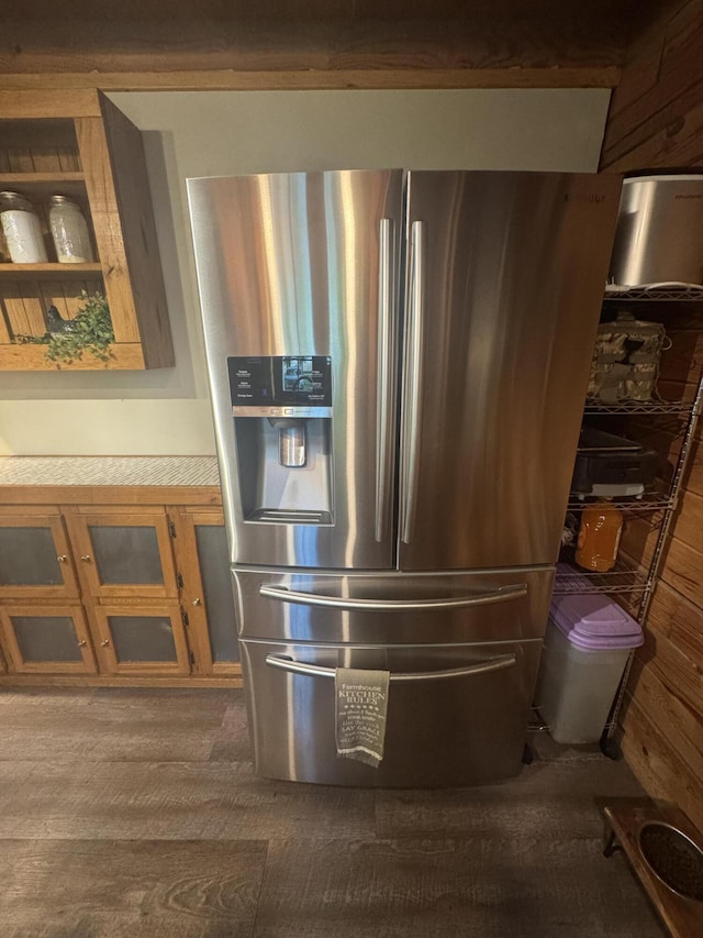 18866 Weimert School Rd, Wapakoneta, OH 45895 - kitchen view of stainless steel fridge and open shelves