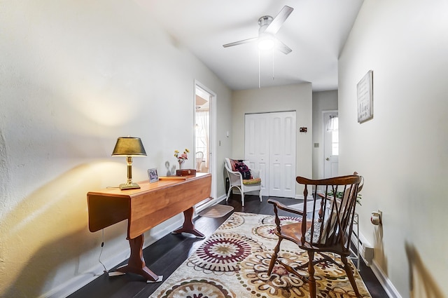 407 N Broadmoor Blvd, Springfield, OH 45504 - office space with wood finished floors, baseboards, and ceiling fan