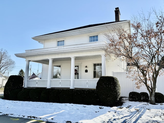 view of front of home with covered porch