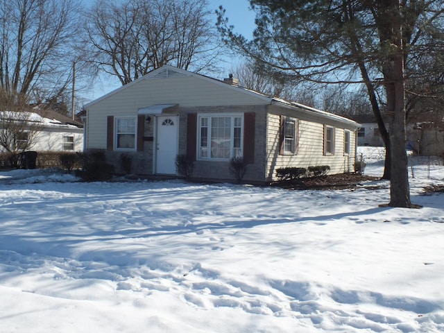 view of single story home