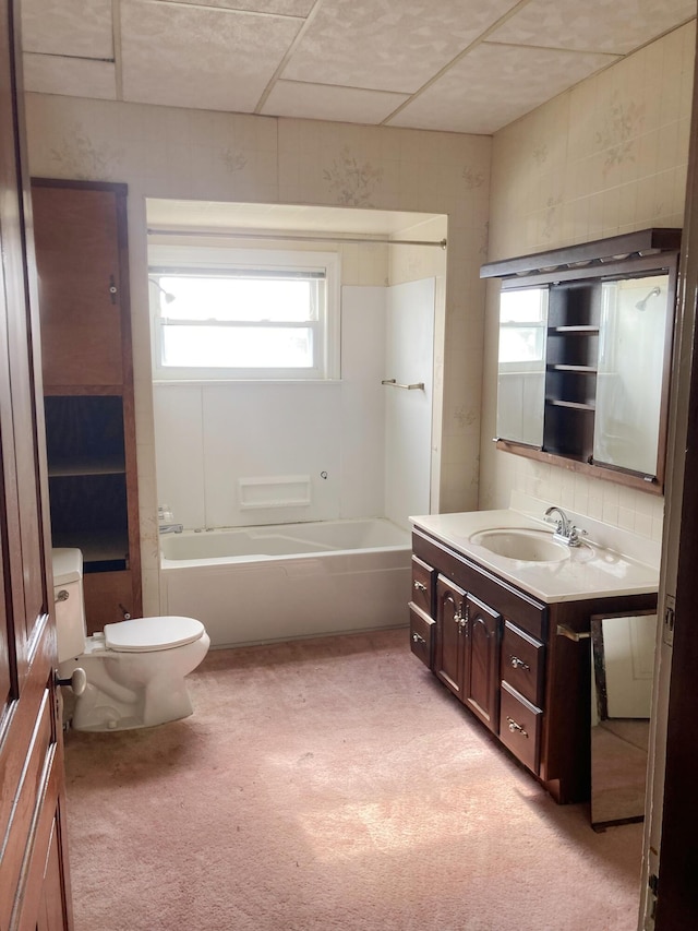 119 E Orchard St, West Manchester, OH 45382 - full bath featuring toilet, vanity, shower / tub combination, and carpet