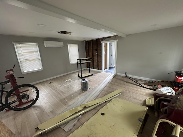 280 Elm S St, Lakeview, OH 43331 - workout area with a wall unit AC and wood finished floors