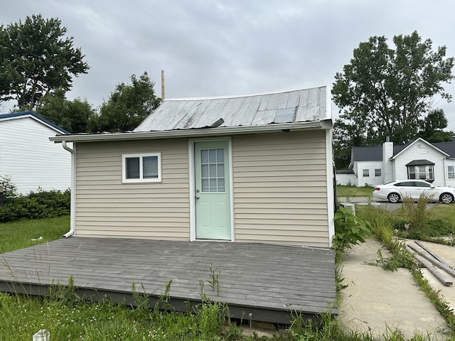 280 Elm S St, Lakeview, OH 43331 - rear view of house featuring a wooden deck and a metal roof