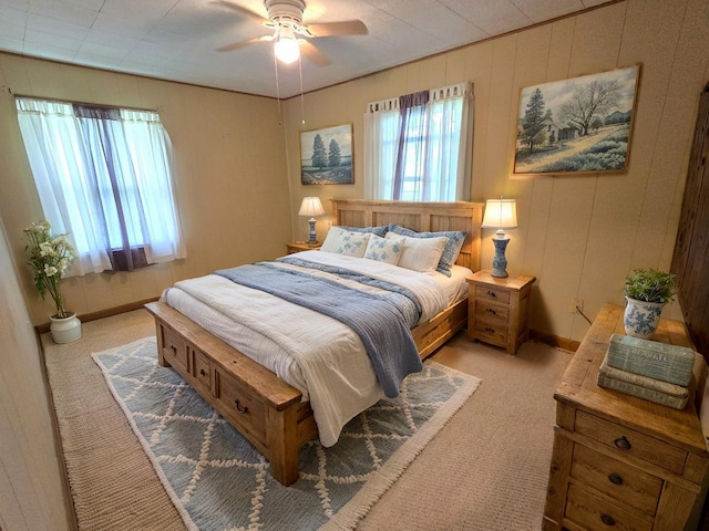 1134 Cedarview Dr, Springfield, OH 45503 - bedroom featuring light colored carpet, baseboards, and a ceiling fan