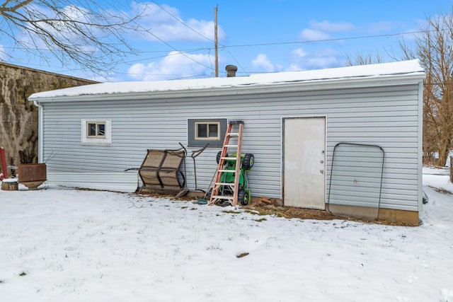 view of snow covered structure