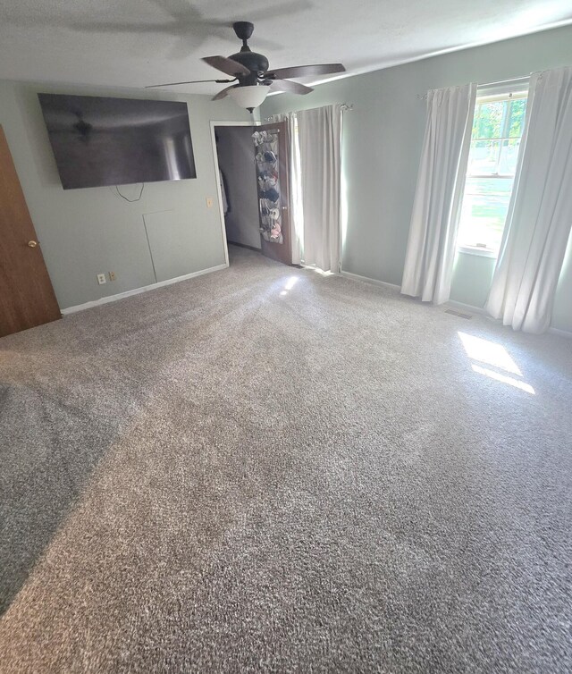 10141 Mohawk Dr, Huntsville, OH 43324 - unfurnished living room with carpet and ceiling fan