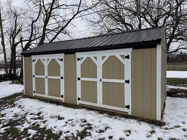 view of snow covered structure