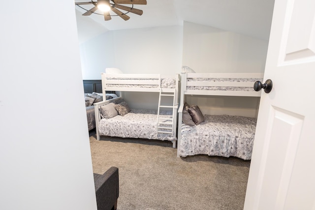 11546 Horseshoe Channel Dr, Lakeview, OH 43331 - carpeted bedroom featuring lofted ceiling and a ceiling fan