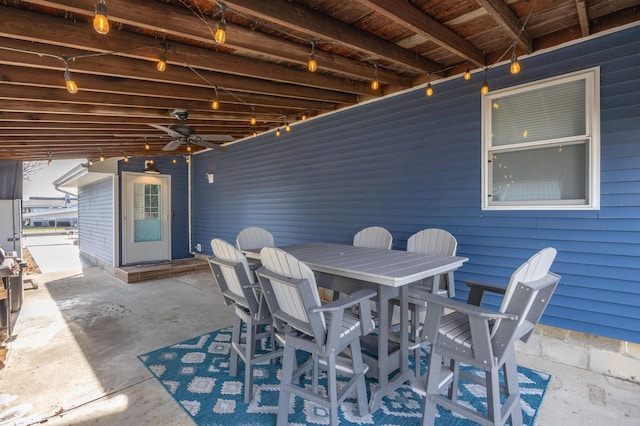 11546 Horseshoe Channel Dr, Lakeview, OH 43331 - view of patio with outdoor dining space and ceiling fan