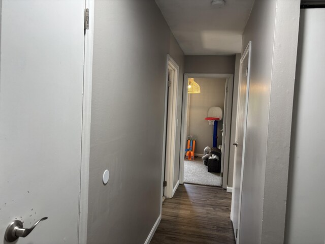 1353 Lee Rd, Troy, OH 45373 - hall featuring dark wood finished floors and baseboards
