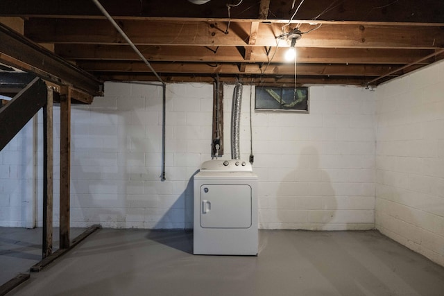 1706 N Fountain Blvd, Springfield, OH 45504 - unfinished below grade area featuring washer / clothes dryer