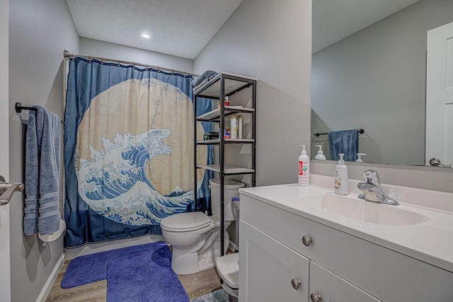 1313 Arrowhead, Piqua, OH 45356 - full bathroom featuring vanity, wood finished floors, and a textured ceiling