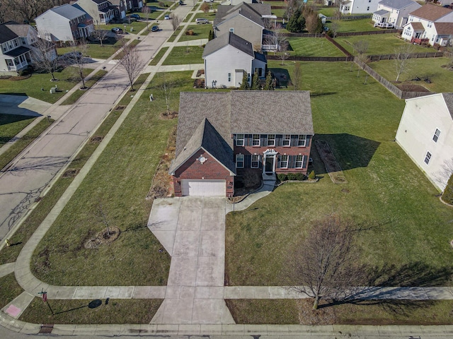 drone / aerial view with a residential view