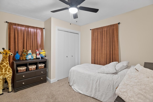1814 Kingsbury Dr, Saint Marys, OH 45885 - carpeted bedroom featuring a closet and ceiling fan