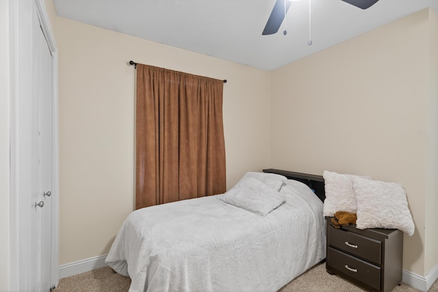 1814 Kingsbury Dr, Saint Marys, OH 45885 - bedroom with light colored carpet, a closet, and a ceiling fan