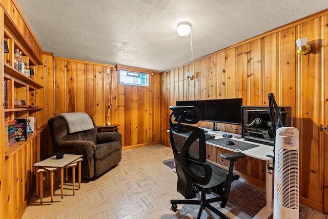 542 Lohnes Dr, Fairborn, OH 45324 - office space with wood walls and a textured ceiling